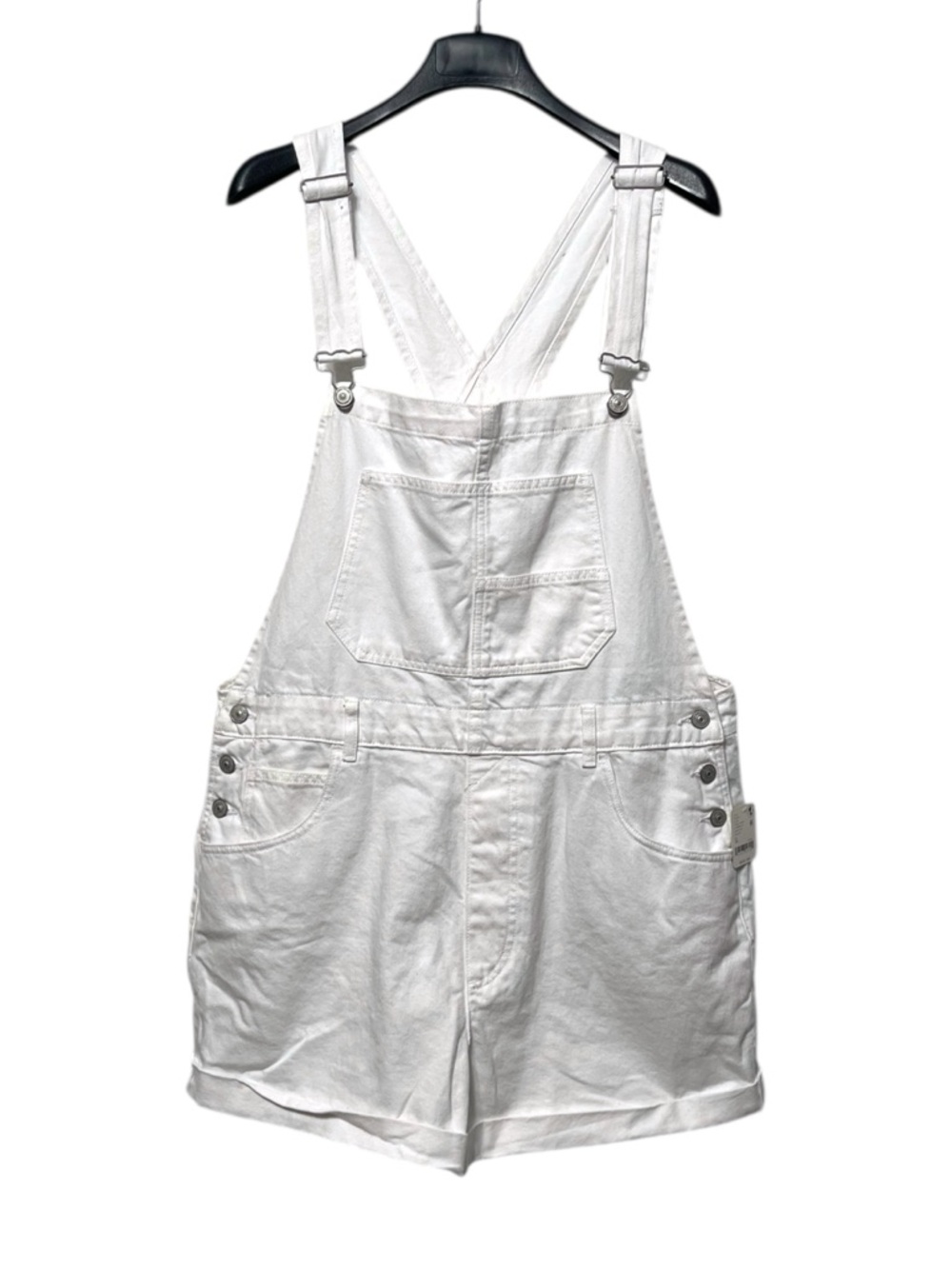 NWT FREE PEOPLE Ziggy Shortalls in Optic White XL - Picture 2 of 9